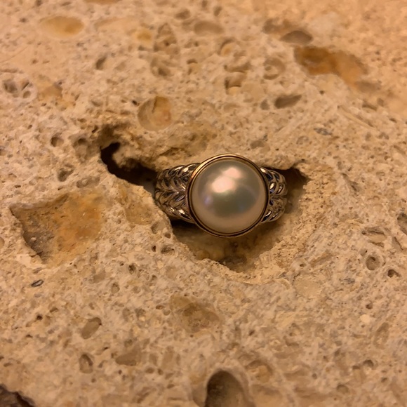 Cultured Pearl Set In Sterling Silver & 14k Gold